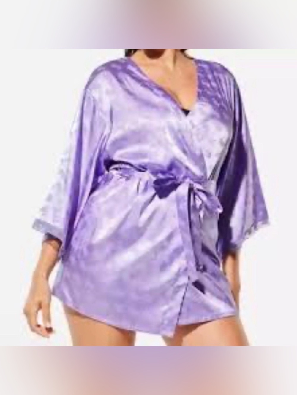 YITTY Lavender Satin Wrap Robe